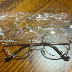 New Rose Gold Round Frame Prop Glasses